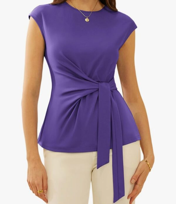 Cap Sleeve With Tie Waist